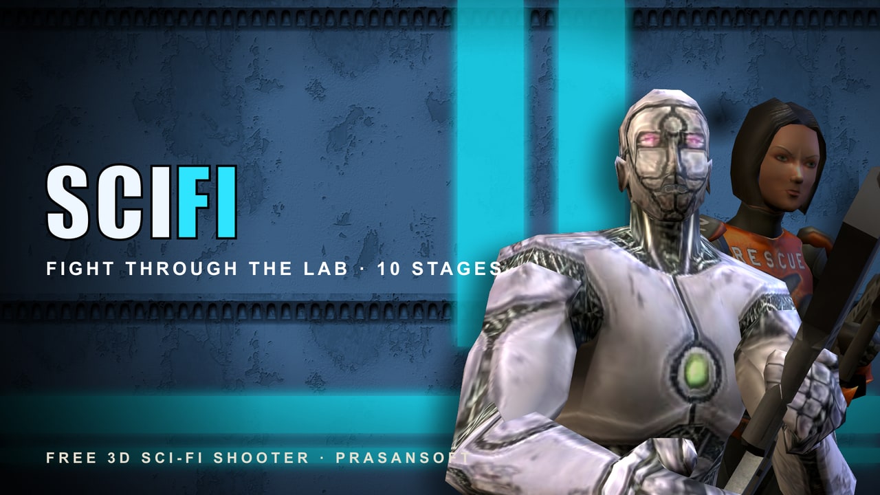 Scifi – Lawan robot, penembak jitu Aiko, dan zombie melewati 10 level laboratorium sci-fi