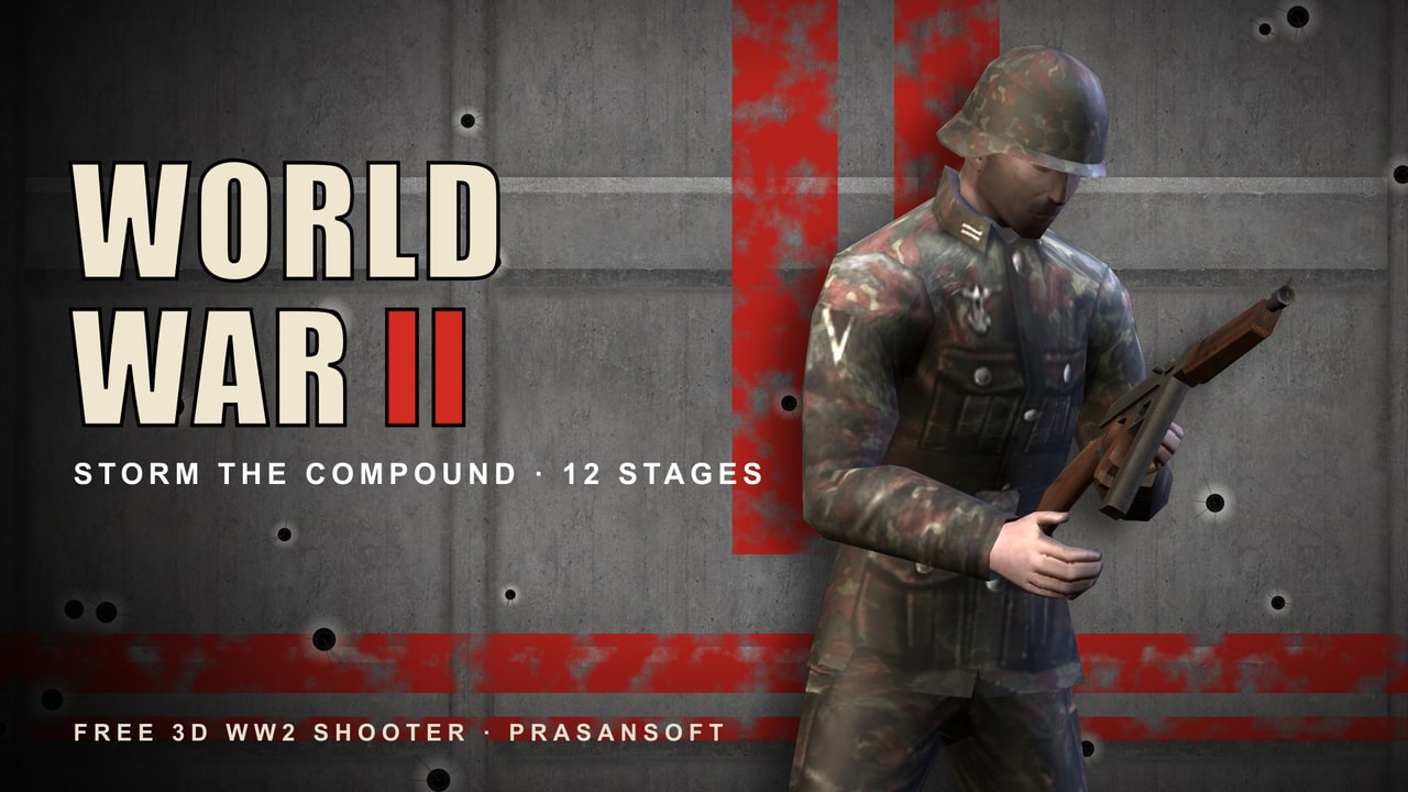 WorldWarII – Serbu kompleks tentara berdinding yang dikuasai pasukan Wehrmacht dan SS – 12 level aksi PD II