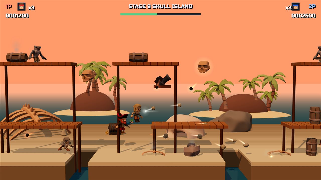 Skull Island boss in PIRATE RUN, free 3D pirate action game